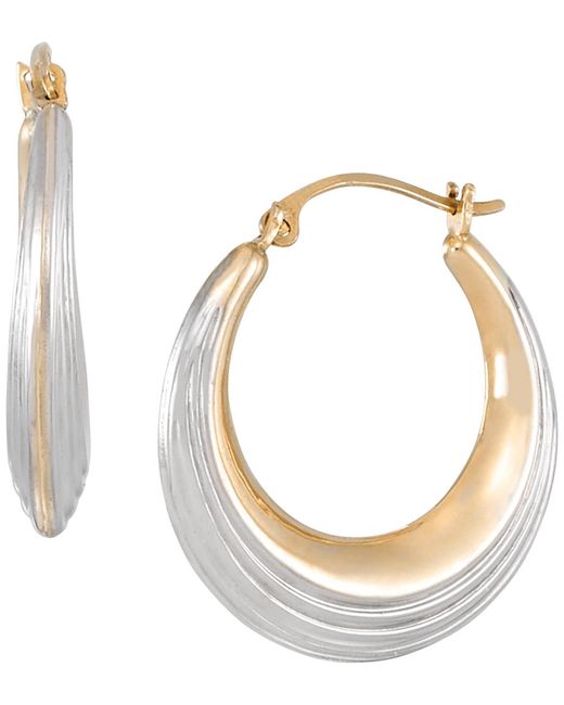 Macy's Women's Metallic Two-tone Hoop Earrings