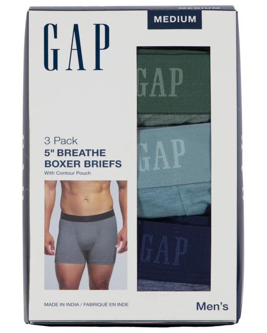Gap Green 3-pk. Stretch Contour-pouch 5" Boxer Briefs for men