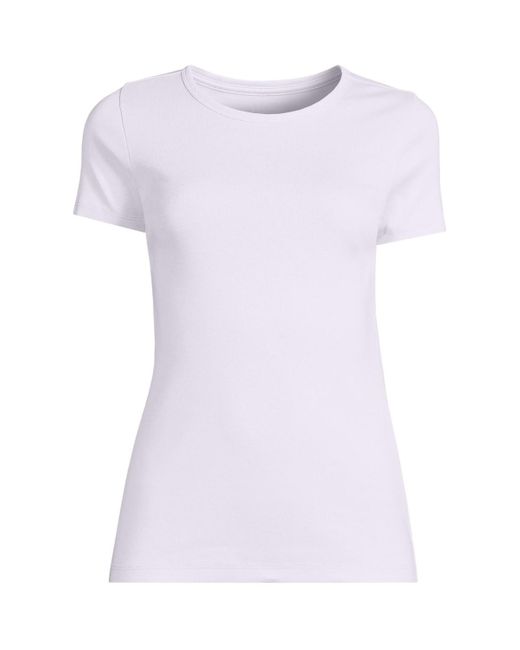 Lands' End Purple Plus Size Cotton Rib T-shirt