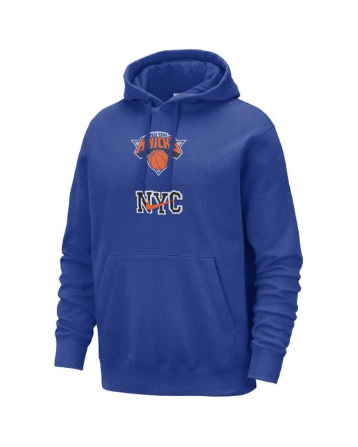 New York Knicks Nike 2023/24 City Edition Essential Club Pullover Hoodie -  Blue