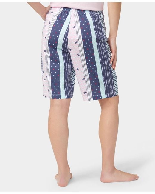 Hue Blue Seaside Stripe Bermuda Pajama Shorts
