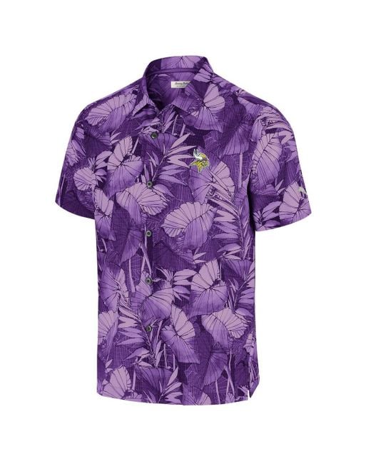 Tommy Bahama Purple Minnesota Vikings Big Tall Coast Nuevo Fronds Islandzone Button-up Shirt for men