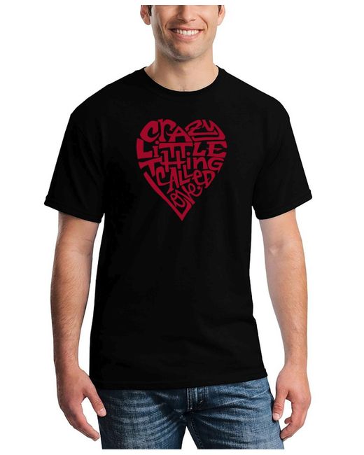 LA Pop Art Black Crazy Little Thing Called Love Word Art T-shirt for men