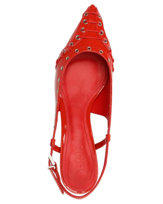 SCHUTZ SHOES Red Ruth Mid-pointed Toe Pumps