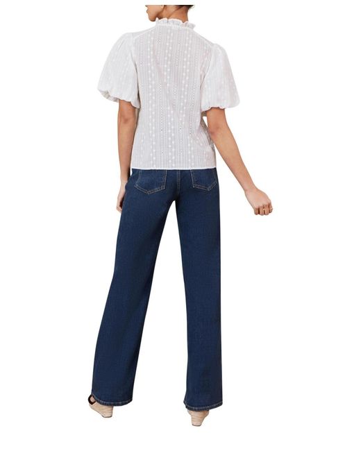 Yumi' White Puff Sleeve Shirt