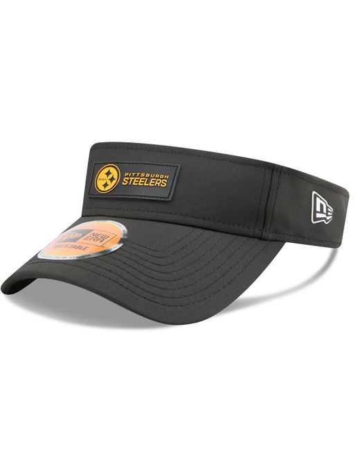 KTZ Black Pittsburgh Steelers 2025 Sideline Visor Hat for men