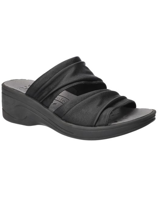 Easy Street Black Seeker Wedge Heel Sandals