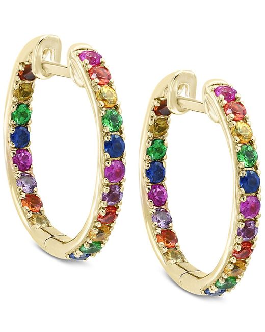 Effy Metallic Watercolors By Effy® Multi-gemstone Hoop Earrings (1-3/4 Ct. T.w.) In 14k Gold Or 14k White Gold