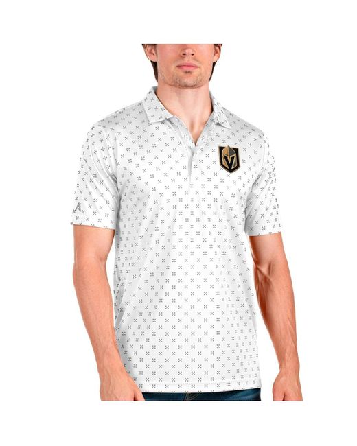 Antigua White Vegas Golden Knights Spark Polo Shirt for men