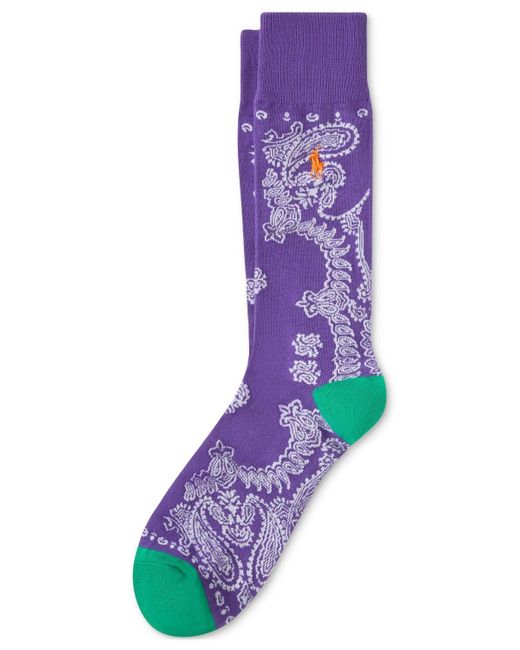 Polo Ralph Lauren Purple Bandana-print Slack Socks for men