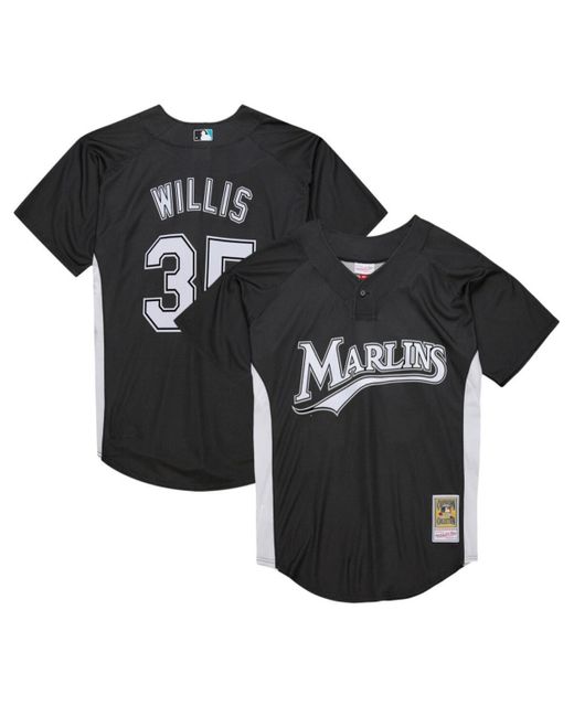 Mitchell & Ness Black Mitchell Ness Dontrelle Willis Florida Marlins Cooperstown Collection 2007 Batting Practice Jersey for men
