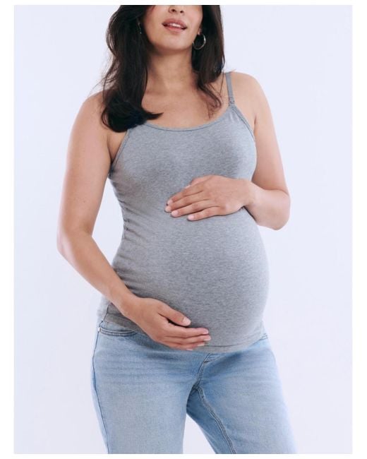 Motherhood Maternity Blue Maternity Clip Down Nursing Tank Top Cami