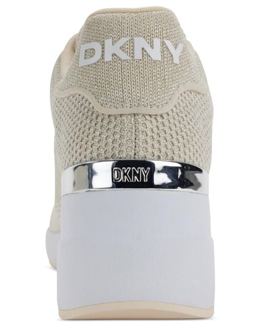 DKNY Gray Parks Lace-up Wedge Sneakers