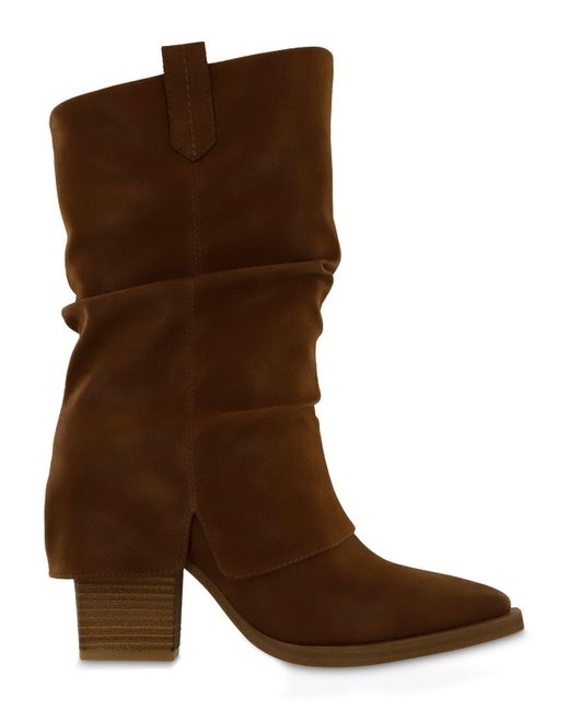 MIA West Heeled Tall-shaft Slouch Western Boots in Brown | Lyst