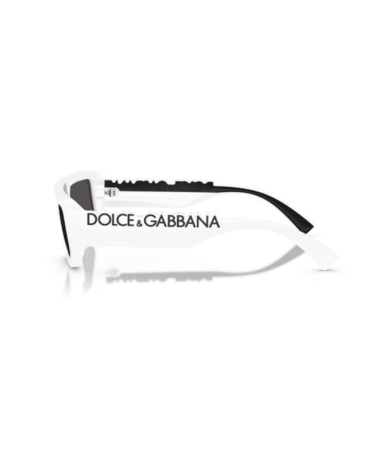 Dolce & Gabbana White Rectangle Sunglasses