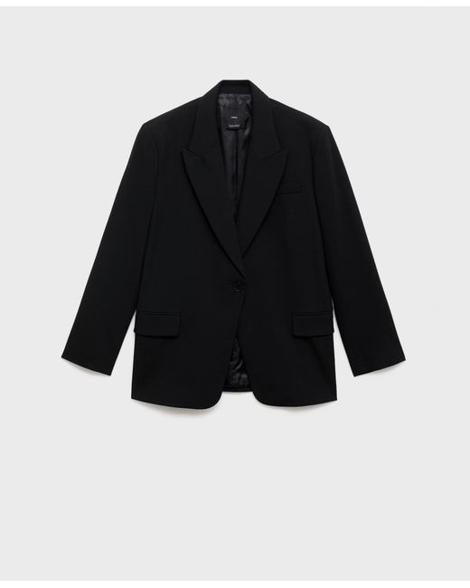 Mango Black Flap Pockets Suit Blazer