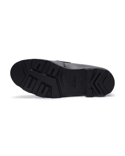 A. Veer Black Chris Leather Loafers for men