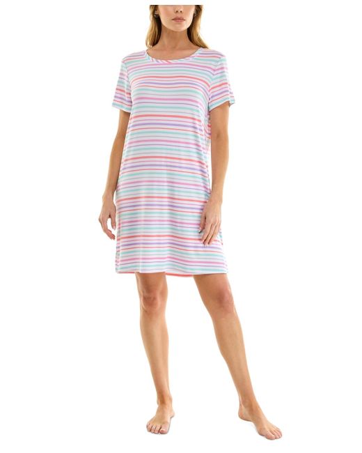 Roudelain White Printed Short-sleeve Sleepshirt