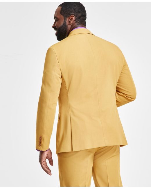 Tayion Collection Natural Classic-fit Solid Suit Separate Jacket for men