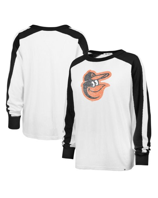 '47 Black Distressed Baltimore Orioles Plus Size Caribou Raglan Long Sleeve T-shirt