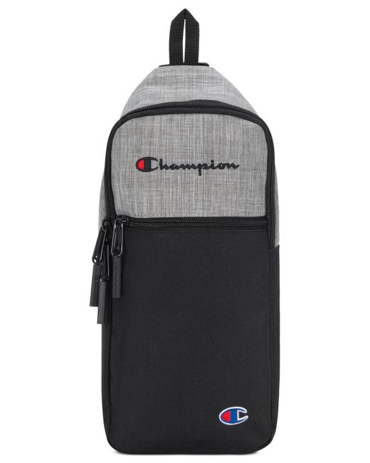 Champion Gray Command Logo Zip Sling Bag for men