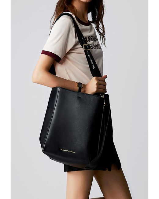 Victoria Hyde London Black Webbing Strap Large Tote Satchel Victoria Hyde Romai