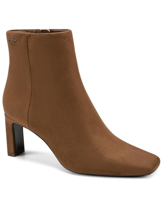 DKNY Brown Kaelani Square Toe Booties