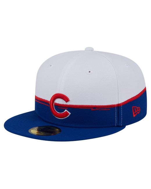 KTZ Blue Royal/white Chicago Cubs Paint Stroke 59fiftyâ Fitted Hat for men