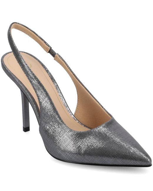 Journee Collection Women's Metallic Elenney Pointed Toe Slingback