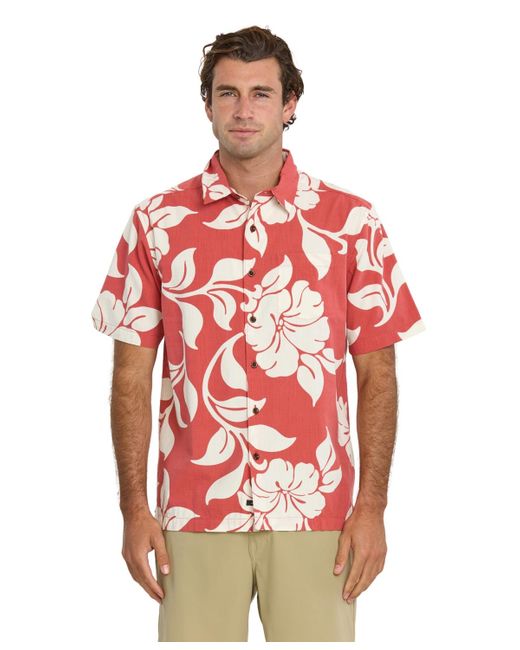 Quiksilver Red All Time Pareo Woven Shirt for men