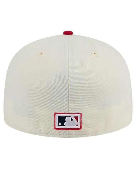 KTZ White St. Louis Cardinals Cooperstown Collection Chrome 59fifty Fitted Hat for men