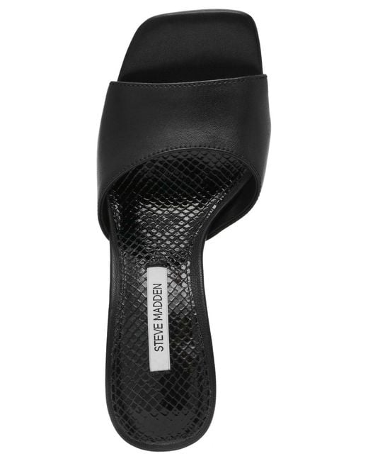Steve Madden Black Sia Novelty Square-toe High-heel Dress Sandals