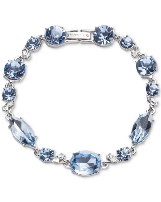 Givenchy Blue Crystal Stone Link Flex Bracelet