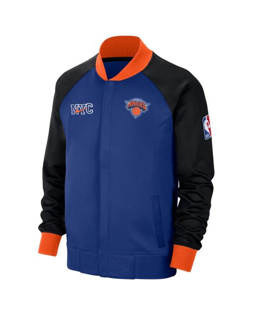 Nike Blue New York Knicks 2023/24 City Edition Authentic Showtime Performance Raglan Full-zip Jacket for men