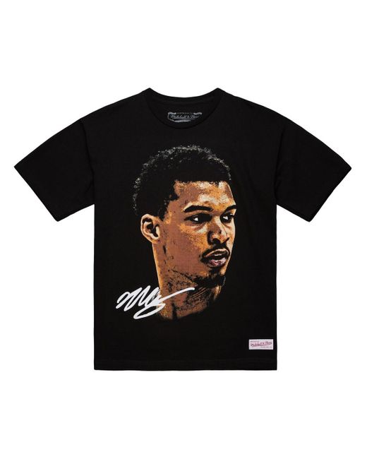 Mitchell & Ness Black And Victor Wembanyama Nba Real Big Face Player T-shirt