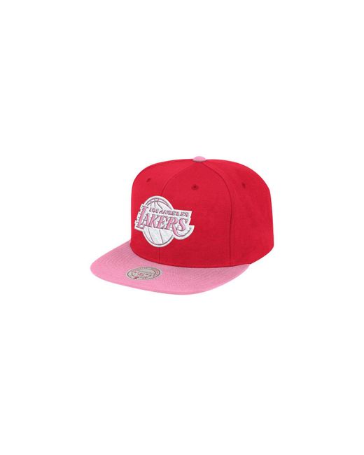 Mitchell & Ness Suede Dad Cap (los angeles lakers pink)