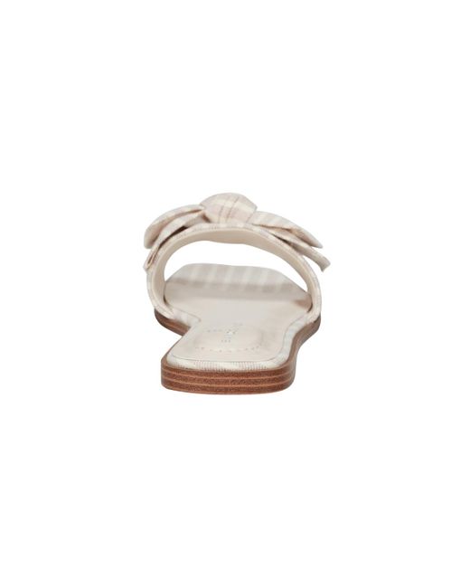 Bandolino White Violeta Bow Flat Slide Sandals
