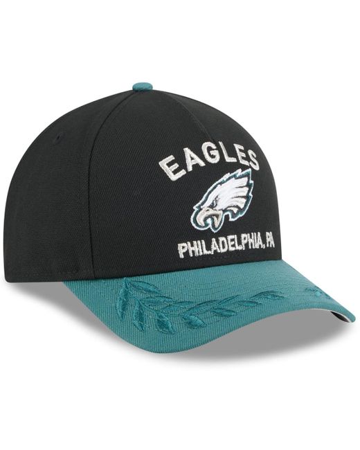 KTZ Black/green Philadelphia Eagles 2025 Nfl Draft 9forty A-frame M-crown Adjustable Hat for men
