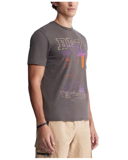 Buffalo David Bitton Gray Tomer Cotton Graphic T-shirt for men