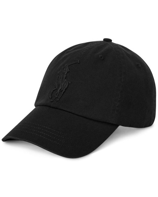 Polo Ralph Lauren Black Big Pony Chino Cap for men