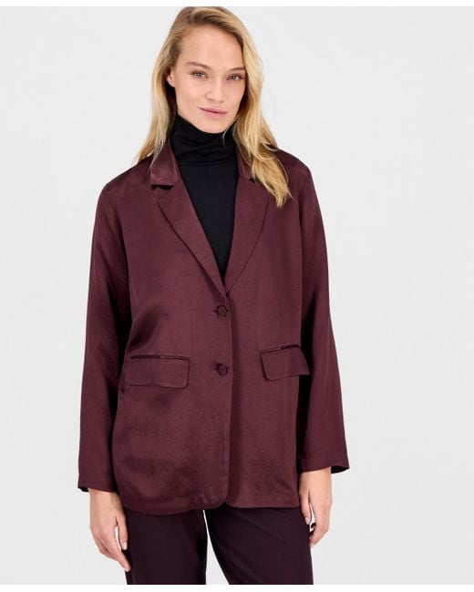 Eileen Fisher Blue Notch Collar Blazer