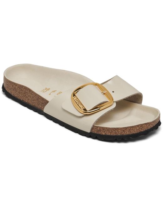 Birkenstock Madrid Big Buckle High Shine Natural Leather Patent Sandals