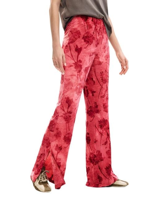 Desigual Red Flocked Pants
