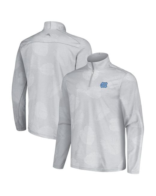 Tommy Bahama Gray North Carolina Tar Heels Sport Delray Frond Quarter-zip Jacket for men