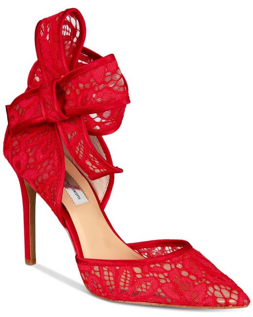 INC International Concepts Red I.n.c. Kaiaa Bow Evening Pumps, Created For Macy's