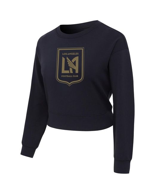 Concepts Sport Blue Lafc Tri-blend Darby Knit Long Sleeve Crop Top