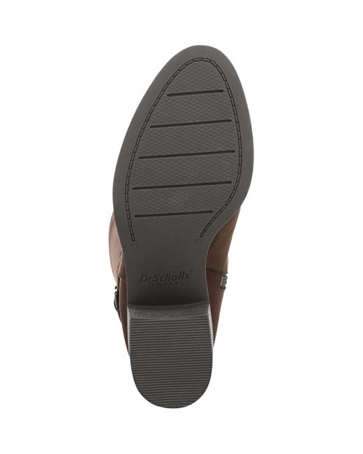 Dr. Scholls Brown Adeline Wide Calf Block Heel Zip Tall Boots