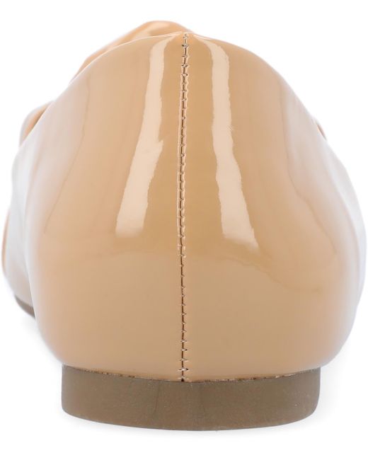 Journee Collection Natural Clareene Chain Pointed Toe Flats
