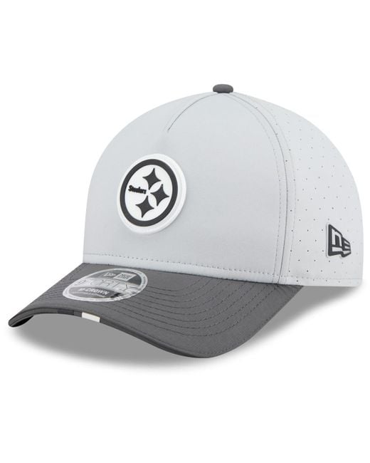 KTZ Gray/graphite Pittsburgh Steelers 2025 Nfl Training Camp A-frame 9forty Adjustable Hat for men