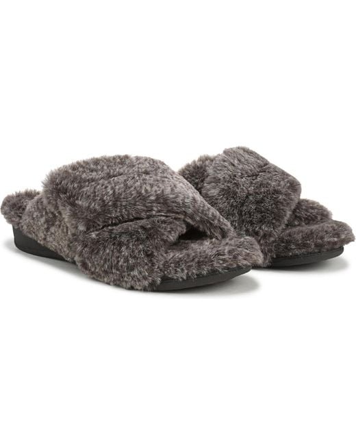 Vionic Gray Relax Ii Open Toe Slippers